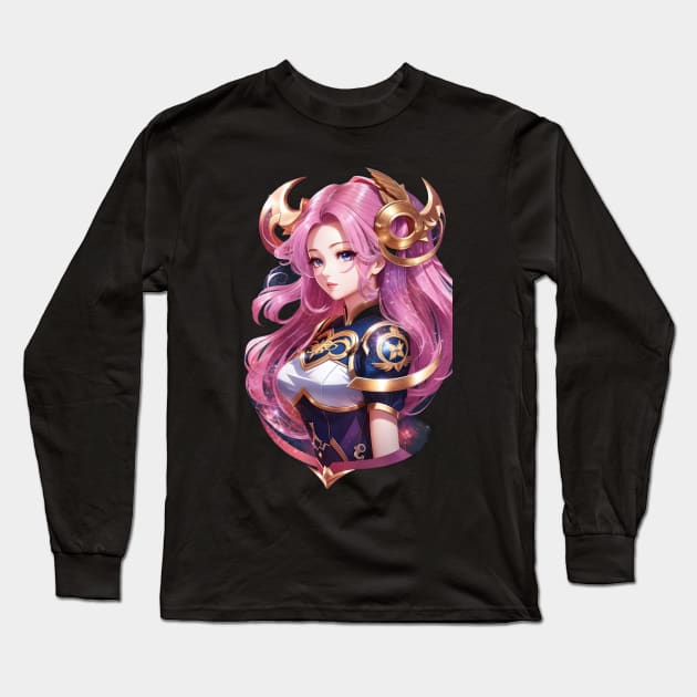 Ophiuchus Whispers: Spellbinding AI Anime Character Artistry Long Sleeve T-Shirt by artbydikidwipurnama